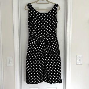 Black and white polka dot Kate Spade dress with bow - size 8